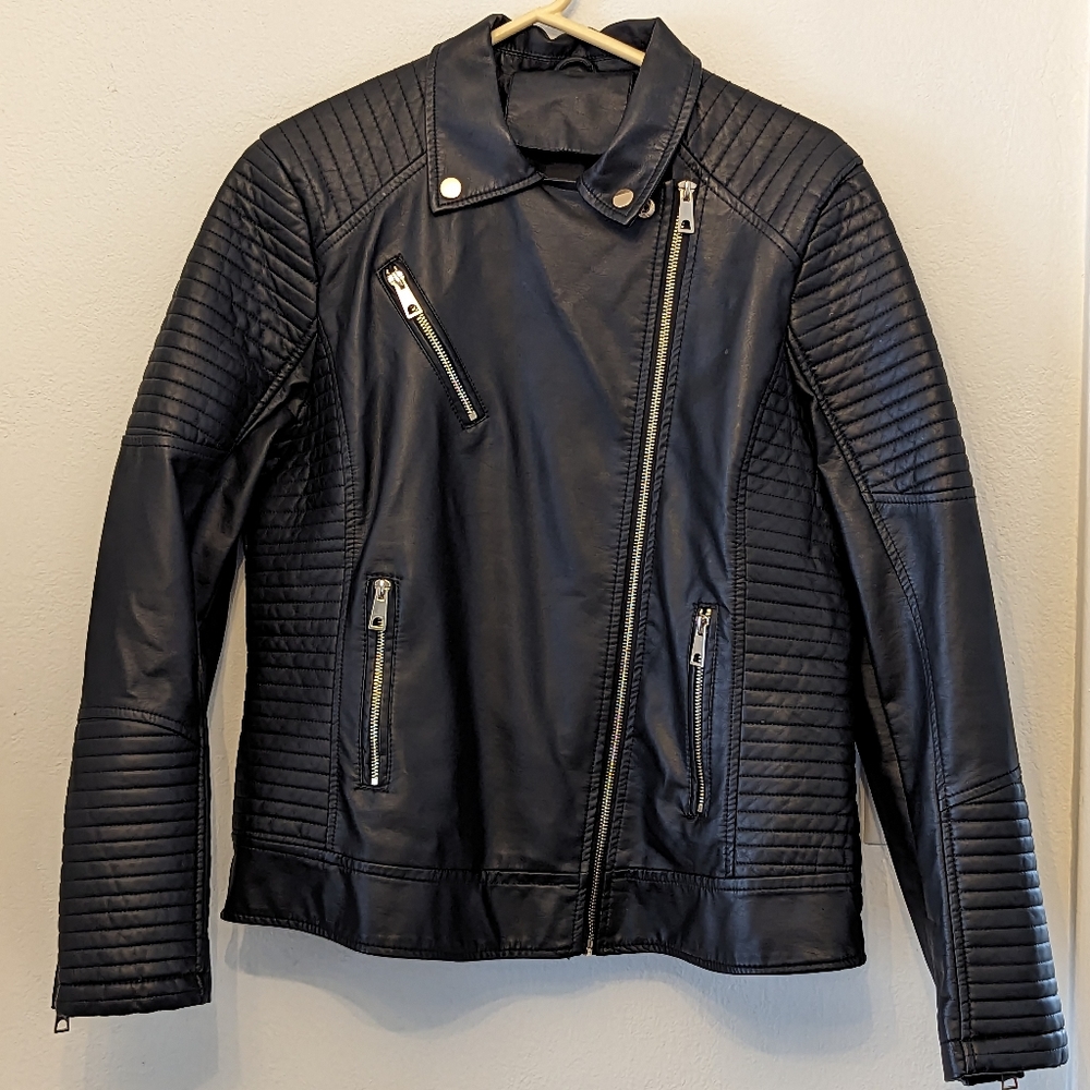 Like New: Bellivera Womens Faux Leather Zip Up Jacket